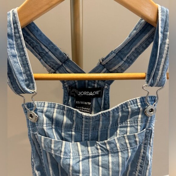 Jordache Navy & White Stripe Short Overalls – Size XS - Picture 7 of 7